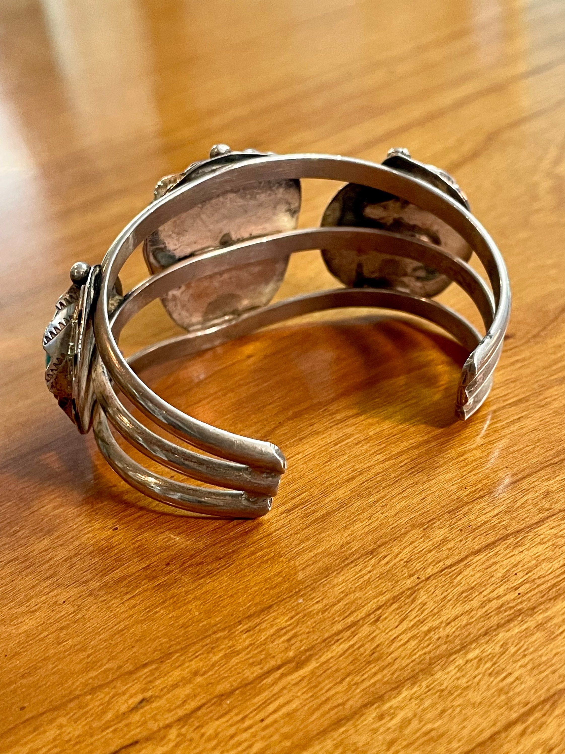 1970's Vintage Navajo Bezel Set Turquoise Cuff Bracelet - Etsy