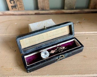 10K Halleys Comet Paste Brooch with Antique Box