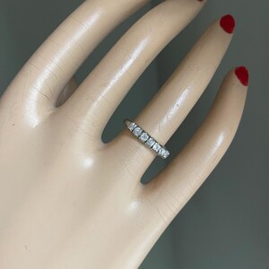 Vintage c1940 18K and Palladium Diamond Stacking Band Ring .30 CTW