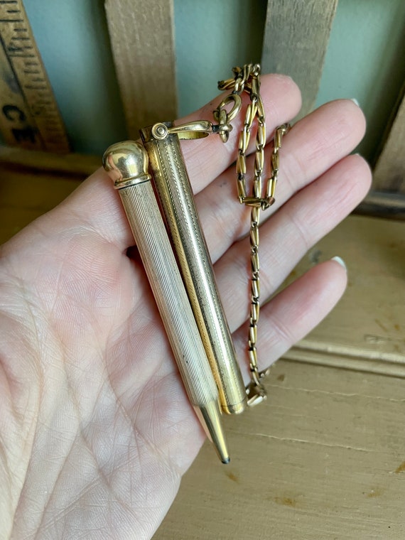 Antique Gold Filled Pencil on Watch Chain