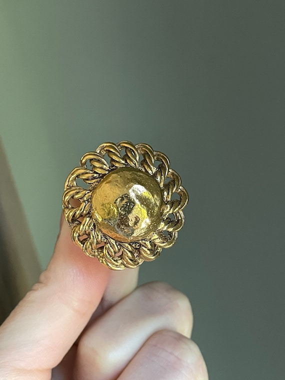 chanel vintage button brooch