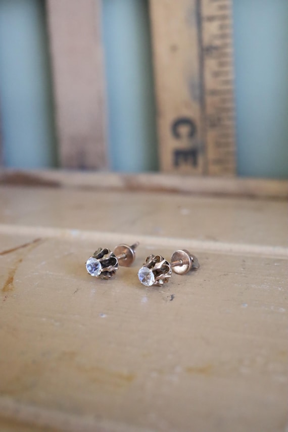 Antique Edwardian c1910 Paste Threaded Back Stud … - image 1
