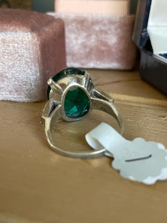 Dramatic Art Deco Sterling Silver Ring Set with F… - image 5