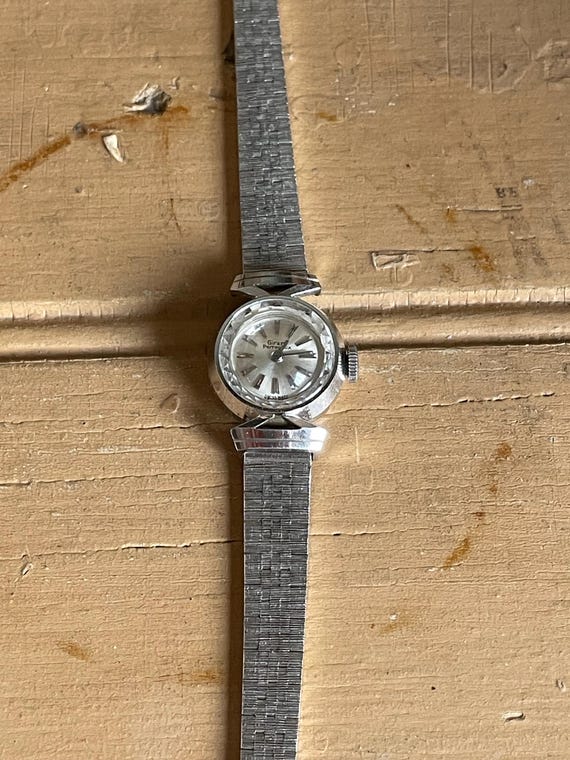Mid Century 1950's Cocktail 18K White Gold Girard Perregaux Ladies