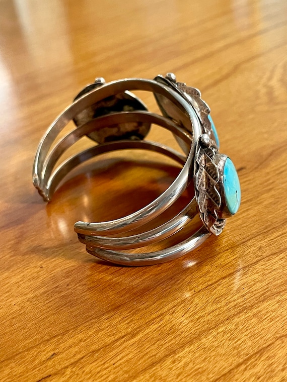 Vintage Turquoise Cuff Bracelet 60s 70s Native American