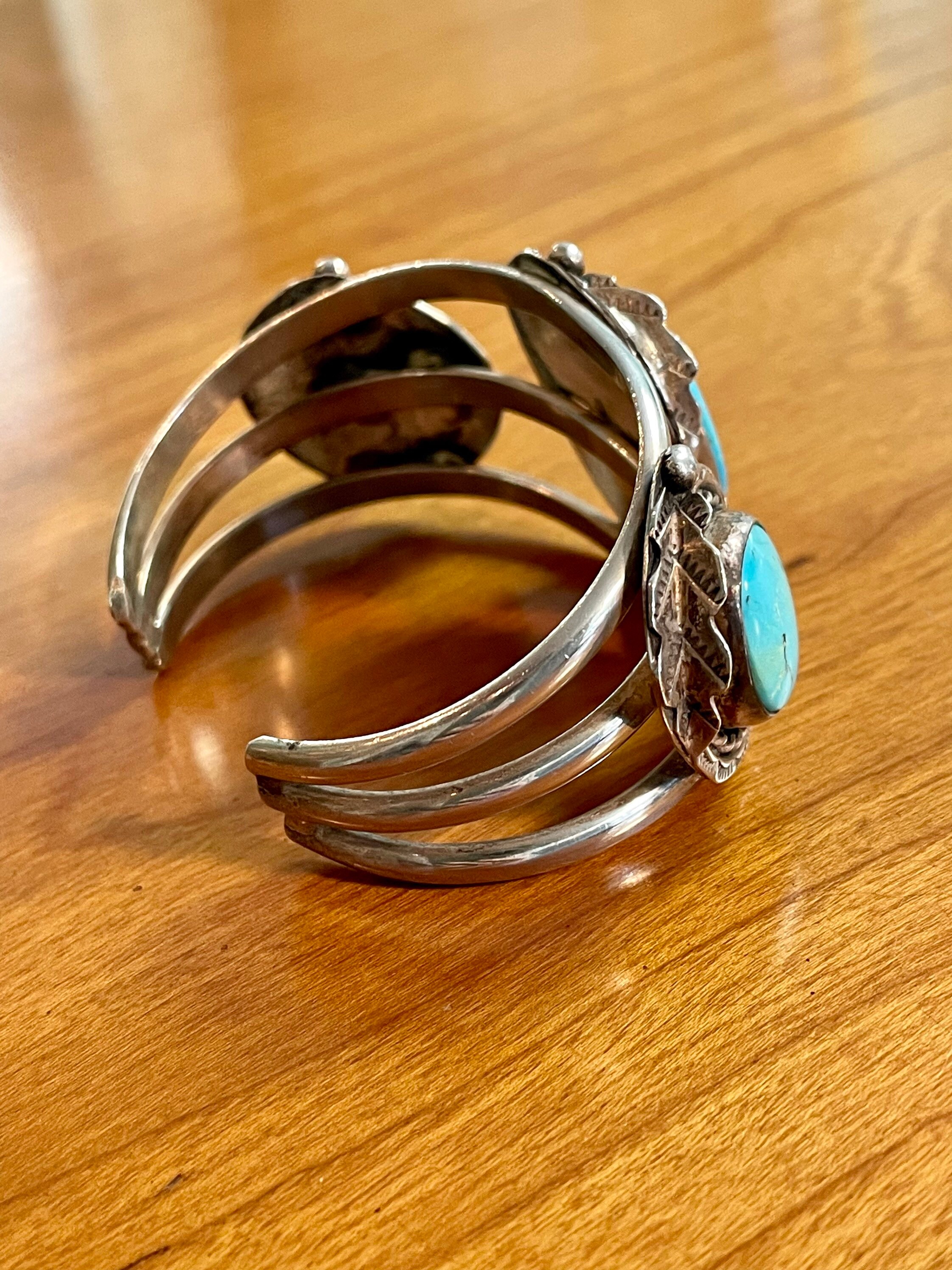 1970's Vintage Navajo Bezel Set Turquoise Cuff Bracelet - Etsy 1970's Vintage Navajo Bezel Set Turquoise Cuff Bracelet - Etsy