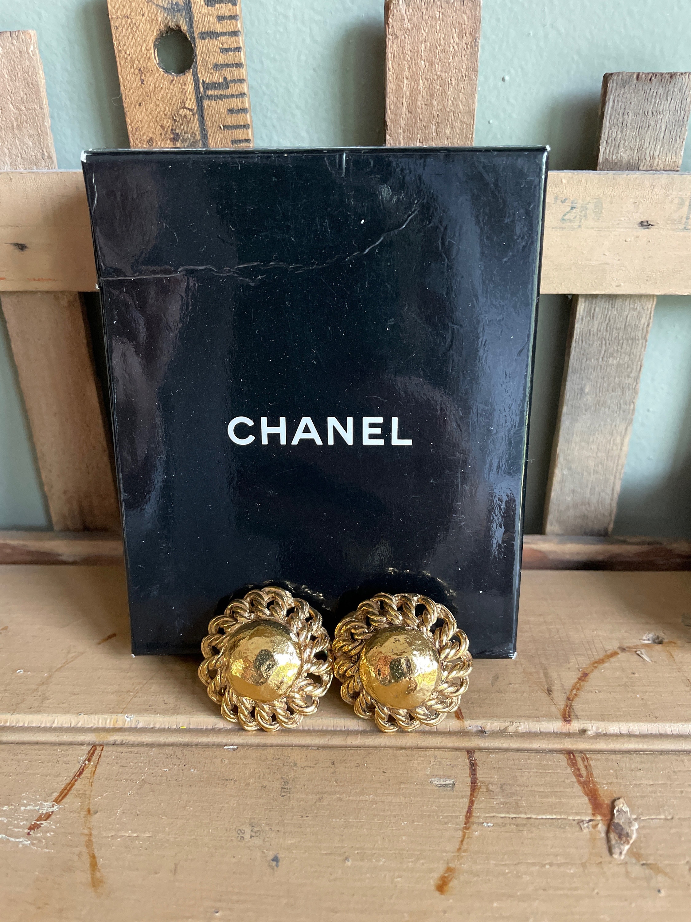 Authentic Chanel Button  Reworked Gold Earring Set – Serendipity Designs