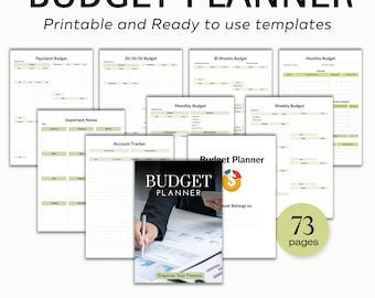 Printable Budget Planner, Finance Weekly Monthly Financial Budget Tracker, Finance Planner, Printable Budget Tracker, Instant Download