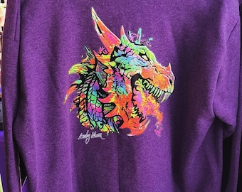 Purple Zip Up Dragon Hoodie