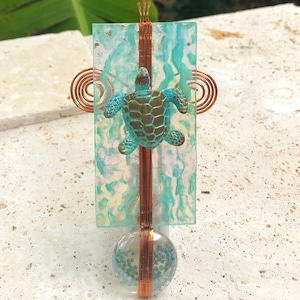 Sea Turtle Nightlight, Beachy Decor, Sealife, Baby Turtle, Loggerhead, Stained Glass, Nautical, hostess gift