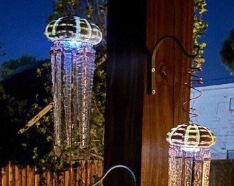 Beach decor, jellyfish light, tropical gift, accent lamp,  beachy light, Florida gift, nautical wedding gift,  nautical, housewarming gift