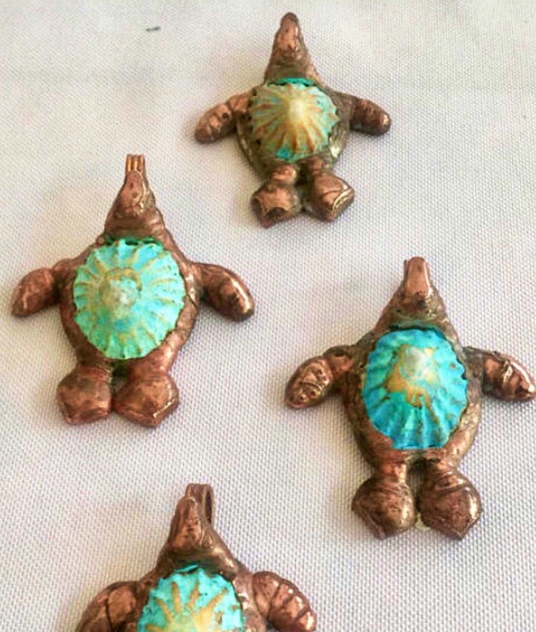 Handmade Limpet Shell Sea Turtle Necklace: Copper Patina Pendant - Etsy