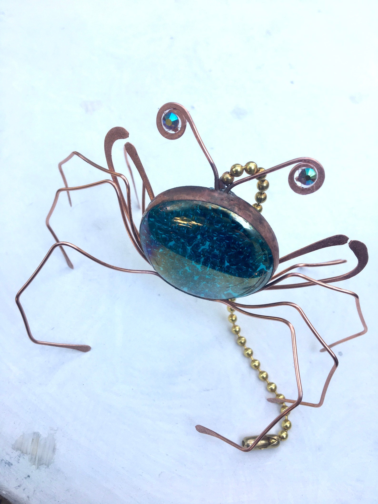 Crab Fan Pull Crab Ornament Fathers Day Coastal Pull - Etsy
