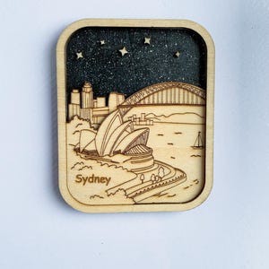 Personalised Sydney Magnet, Desktop Decor, Sydney Skyline  Ornament, Sydney Souvenir Gift, Sydney Opera House