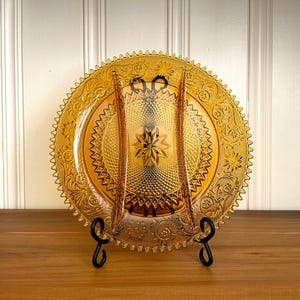 Vintage Amber Pressed Glass Divided Serving Platter by Tiara Glass