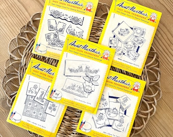 Vintage Aunt Martha's Hot Iron Transfers, Needlepoint Templates