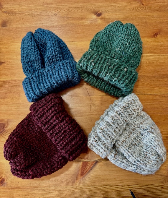 Handmade Chunky Knit Beanie – Multiple Colors | Pom Pom  display picture 1