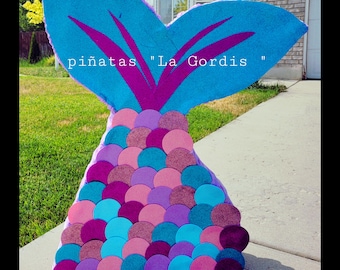 Mermaid piñata, Mermaid tail piñata, Mermaid birthday decorations