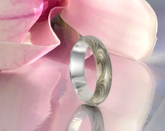 Soaring Star 5-6mm Mokume Gane Rings