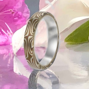 Anillos Mokume Gane - Anillos delgados Twisted Tide 3-4mm