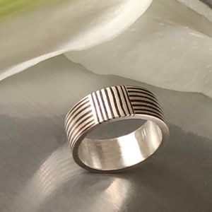 Striped band Striped 5-6 mm size 7,8 Mokume Gane Ring image 7