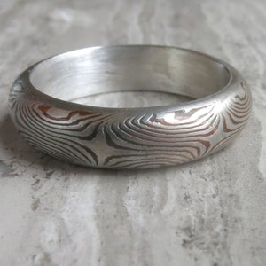 Mokume Band with Sterling Silver Liner