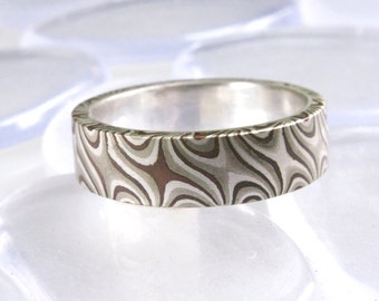 Wave Mokume gane ring size 8 and 6