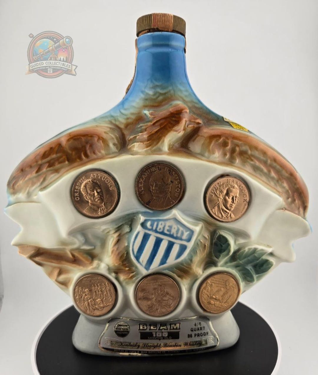 1976 Jim Beam Bicentennial Liberty Decanter Collectible Regal China(00)