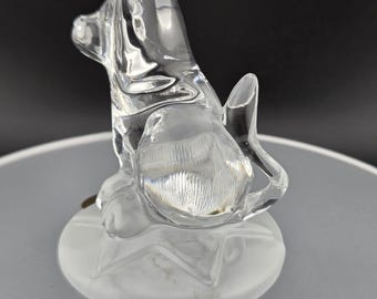 Sculpture Lion Cristal d'Arques au Plomb Verre Lion Presse
