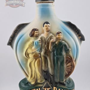 Decantador del Jubileo de Diamante de Dakota del Norte de Jim Beam de 1964: botella de whisky coleccionable de Regal China