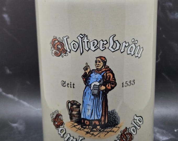 Featured listing image: Vintage German Klosterbräu Bamberg Beer Stein – 1L Studio Wagner Bavaria Tankard