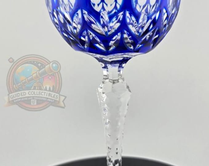 Featured listing image: Blue Hock Wine Glass – Dynasty by Godinger – Approximately 8 Inches Tall