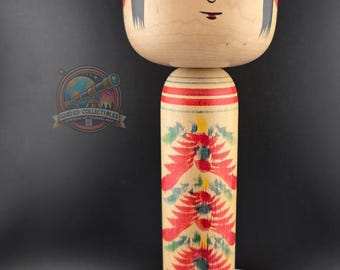 ヴィンテージの日本のこけし人形：手描きの木製民芸品（8.3インチ） - Etsy