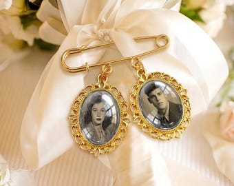 Custom Bridal Bouquet Photo Charm,Personalized Wedding Memorial Charm for Bride,Something Blue Wedding Keepsake