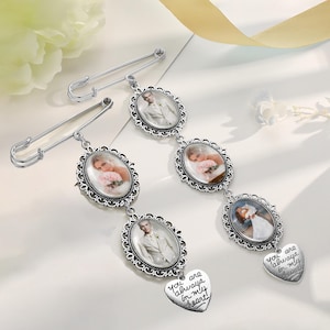 Custom Bridal Bouquet Memory Charm, Personalized Bouquet Photo Charm for Wedding, Memorial Photo Pin, Wedding Remembrance Charm, Bride Gifts