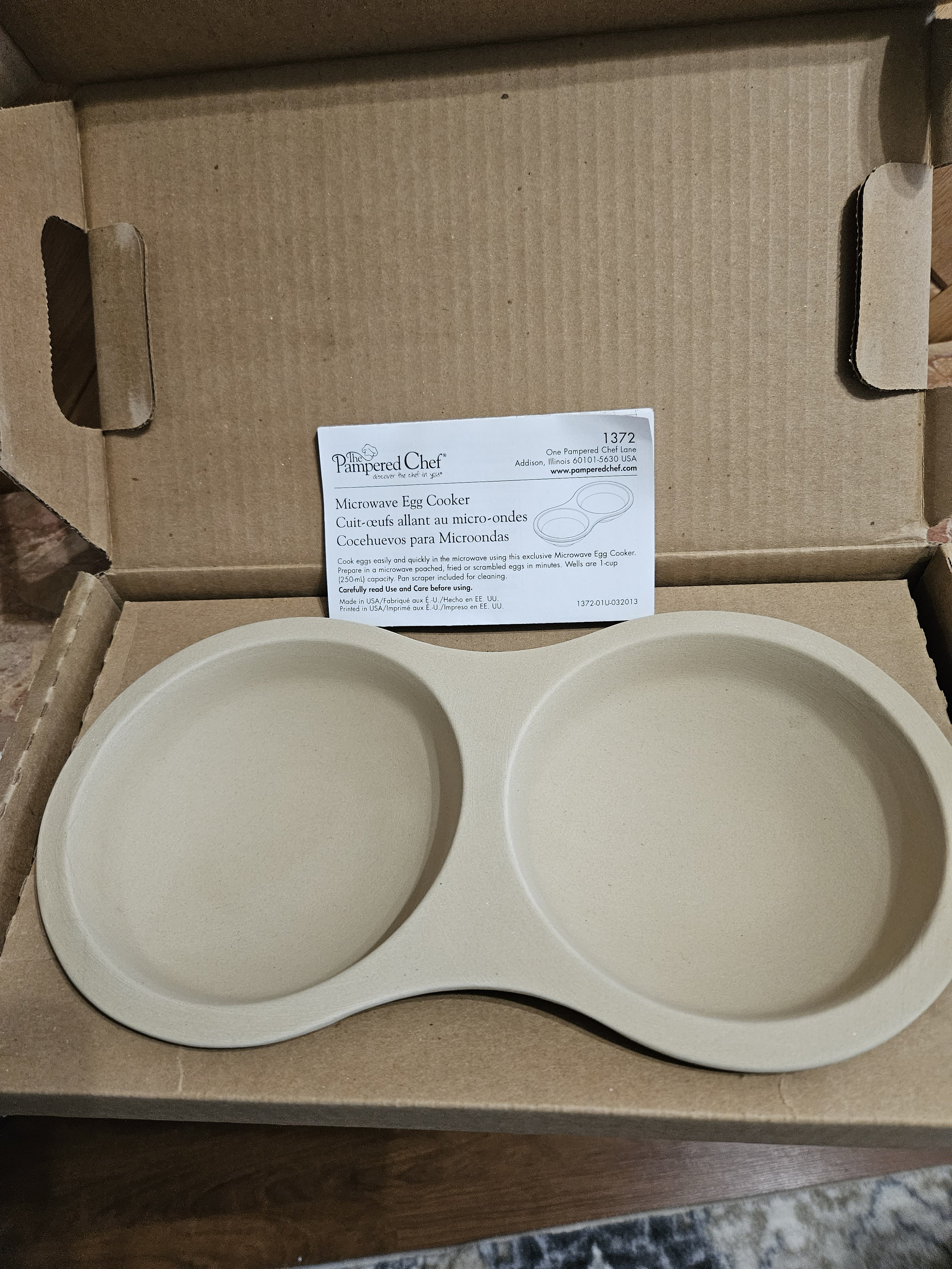 Pampered Chef Microwave Egg Cooker Stoneware With Instructions Etsy