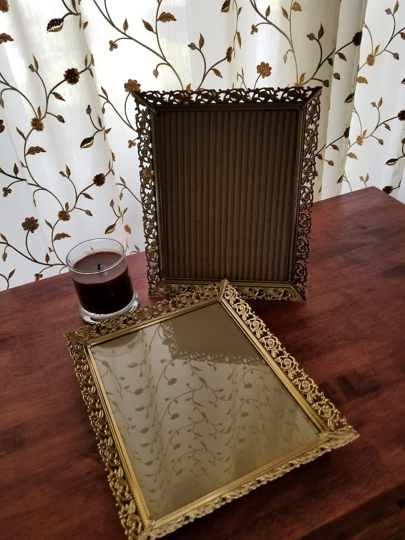 2 8x10 Metal Frames Vintage Fancy Filigree Frames Free Standing or Hanging Wedding Items Frame # 7