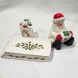 Vintage Lenox Santa Sleigh Salt and Pepper Shakers - Christmas Holiday Decor