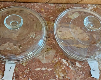 Clear Glass 7.50 Inch Pyrex Lid You Choose Round Replacement Lid Vintage Cookware #4