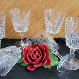 6 Vintage Lead Crystal Glasses Cristal d&#39;arques French Retro Chantilly Glasses Bar Ware