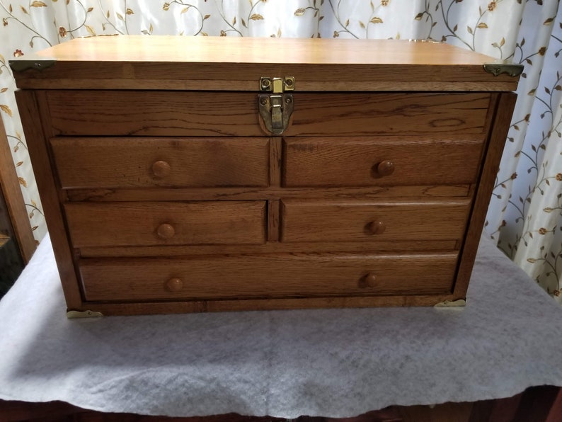 Wooden Tool Chest Handmade Tool Box Tool Storage Solid Oak Etsy