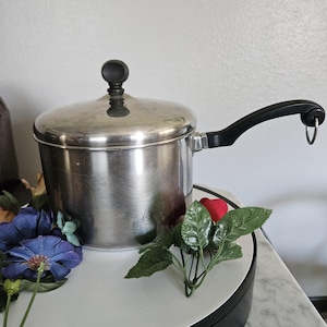 Vintage Farberware Stainless Steel Aluminum Clad 2 1/2 Quart Sauce Pan And Lid #1