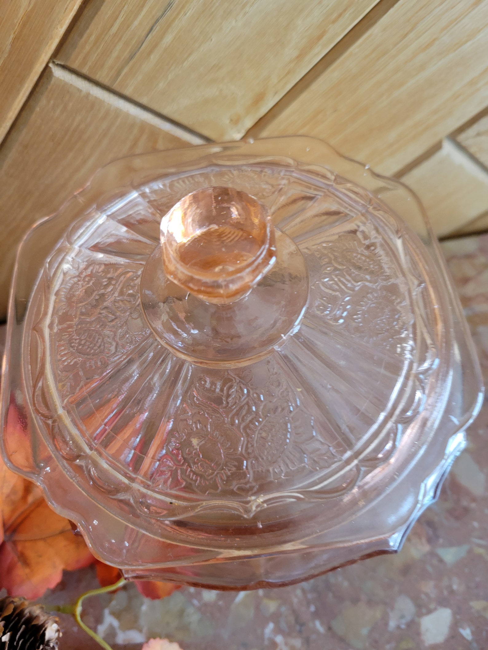 Depression Pressed Glass Cookie Jar and Lid Mayfair Pink Etsy