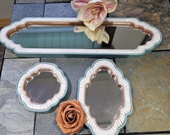 3 Hard Plastic Accent Mirrors Decorative