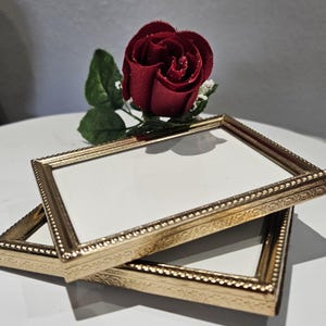 Gold Tone Picture Frames: Set of 2 Vintage Wedding Table Decor #7G