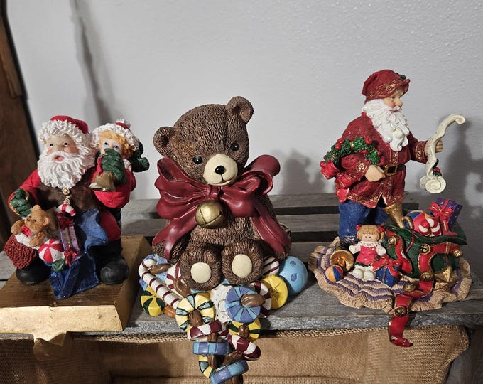 Choice Christmas Stocking Hangers Santa and Teddy Bear #7C - Etsy