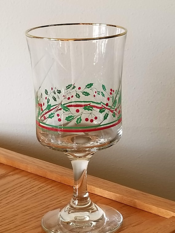 Vintage Arby's Christmas Glasses Set of 7 Water Drink Etsy