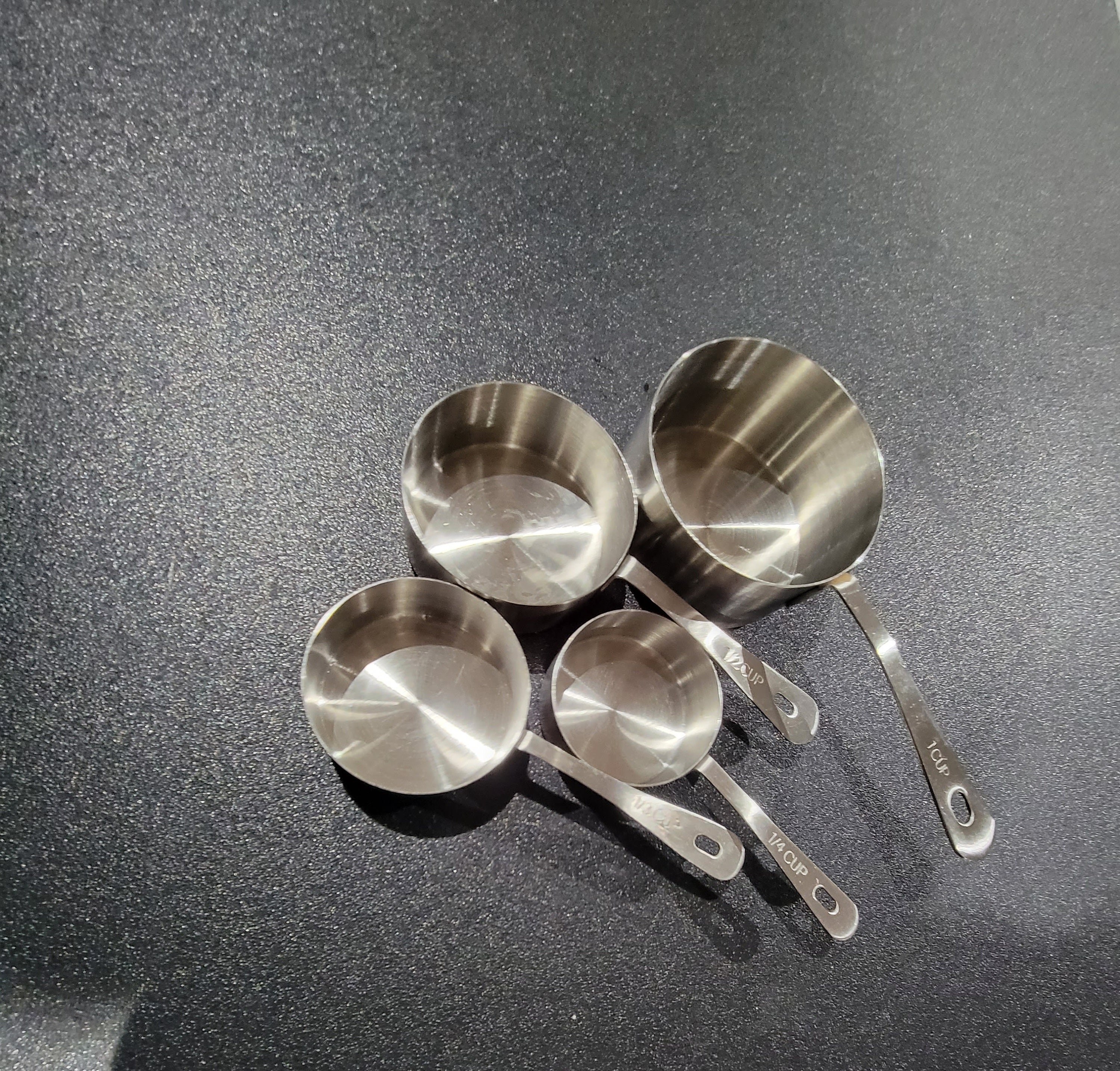 Vintage Metal Measuring Cups Set of 4 Stainless Steel Amco