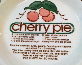 Vintage Cherry Pie Plate Mount Clemens Pottery Retro Pie Pan Vintage Bakeware Cookware