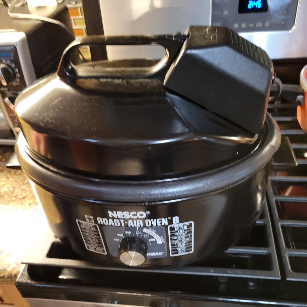 Vintage Nesco Roast Air Oven Electric Portable 6 Qt Roaster Black Pre Owned Kitchen Appliance